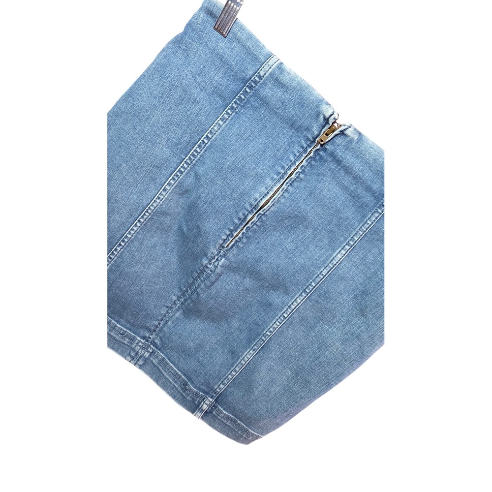 Free People Y2K Denim Mini Skirt Light Wash Blue Paneled High Rise Size 10 - Picture 9 of 9